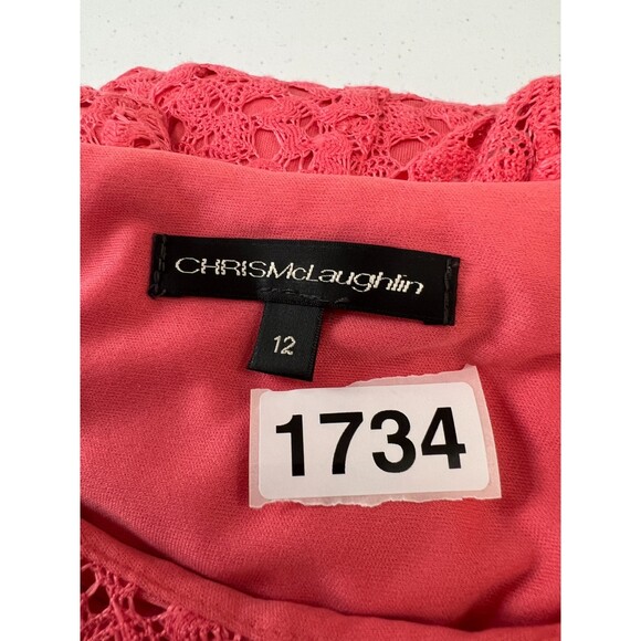 Chris McLaughlin Coral Fit & Flare Crochet Lined Dress - Women's 12 - Picture 11 of 11